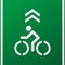 Bicycle lane road sign,separate bicycle lane for riding bicycles,white painted bike on asphalt
