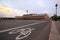 Bicycle lane on the roan in Paris, France