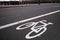 Bicycle lane on the roan in Paris, France