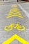 Bicycle lane sign on pedestrian side