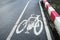 Bicycle lane signage on street