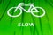 Bicycle lane with slow warning