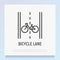 Bicycle lane thin line icon. Modern vector illustration of bike priority