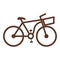 Bicycle light brown contour to the right with basket