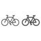 Bicycle line and glyph icon, cycle and sport, bike sign, vector graphics, a linear pattern on a white background.