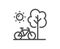 Bicycle line icon. City bike transport sign. Vector