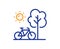 Bicycle line icon. City bike transport sign. Vector