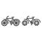 Bicycle line and solid icon, wheel transport symbol, Bike vector sign on white background, retro cycle with pedals icon