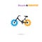 Bicycle Logo design vector icon and gear sign.Bicycle sign