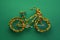 Bicycle made from flower on green background to encourage people going for exercise , Bicycle\\\'s day, Generative AI