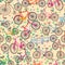 Bicycle many flower seamless pattern