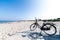 Bicycle on Marienlyst Beach in Helsingor, Denmark