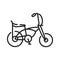 Bicycle moto cross BMX black line icon. Extreme kind of sport. BMX events can either be competitive racing or freestyle. Pictogram