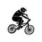 Bicycle motocross, silhouette of a man on a bicycle participating in a sport