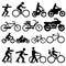 Bicycle motorcycle silhouettes