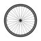 Bicycle mtb wheel symbol,vector. Bike rubber, mountain tyre with valve. Fitness cycle,mountainbike.