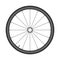 Bicycle mtb wheel symbol,vector. Bike rubber, mountain tyre with valve. Fitness cycle,mountainbike.