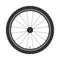 Bicycle mtb wheel symbol,vector. Bike rubber, mountain tyre with valve. Fitness cycle,mountainbike.