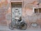 Bicycle next to a door in a street of Marrakech. Morocco