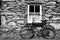 Bicycle outside a rural old cottage in ireland