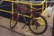 Bicycle padlocked to a yellow rail in Fraserburgh Harbour,Aberdeenshire, Scotland, UK.