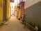 Bicycle parked in an alley of Cochin Kochi, Kerala, India