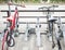 Bicycle parking with automatic locking system