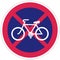 Bicycle parking ban, vector traffic sign