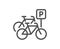 Bicycle parking line icon. City bike transport sign. Vector