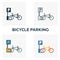 Bicycle Parking outline icon. Thin style design from city elements icons collection. Pixel perfect symbol of bicycle parking icon