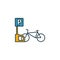 Bicycle Parking outline icon. Thin style design from city elements icons collection. Pixel perfect symbol of bicycle parking icon