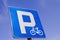 Bicycle parking road sign