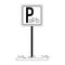 Bicycle parking zone sign black and white