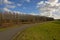 Bicycle path on the along river Scheldt, Ghent, Belgium