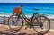 Bicycle on Promenade des Anglais with the Mediterranean sea in t