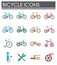 Bicycle related icons set on background for graphic and web design. Creative illustration concept symbol for web or