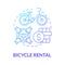 Bicycle rental blue gradient concept icon