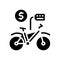 bicycle rental glyph icon vector illustration sign