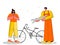 Bicycle Repair. Flat style vector illustration.