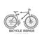 Bicycle repair workshop logo template