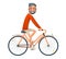 Bicycle Ride Geek Hipster Travel Lifestyle Concept Tourism Journey Symbol Man Bike Isolated Flat Design Template Vector