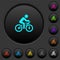 Bicycle with rider dark push buttons with color icons