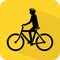 Bicycle rider sign. Bike man icon. Cycle parking. Two wheeler lane. Sport rally. Vector illustration.