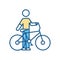 Bicycle riding RGB color icon