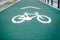 Bicycle road with arrows. bicycle and modern ecological public movement.