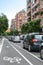 Bicycle road with special marking in modern city