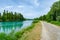 Bicycle route along the Mincio river between lake Garda, Veneto