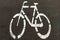 Bicycle sign on the biking street lane