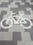 Bicycle sign path on road. Bikes lane paint