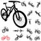 Bicycle silhouette set